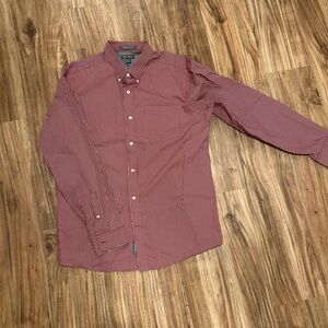 Eddie Bauer Red / White Button Up dress shirt